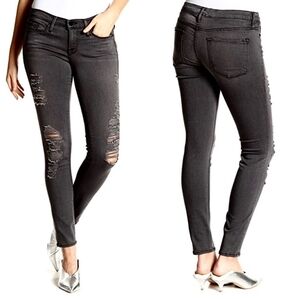 Frame Le Skinny De Jeanne Knightrider Shred Jeans